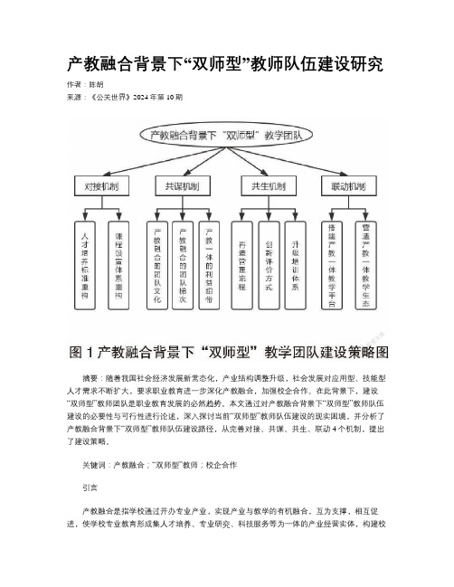 产教融合背景下“双师型”教师队伍建设研究