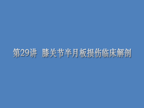 第29讲 膝关节半月板损伤临床解剖课件