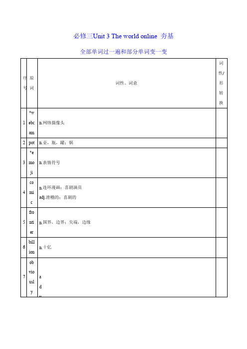 必修三Unit3Theworldonline夯基-新高考英语一轮复习教材为本夯基提能(译林版2020