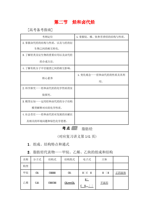 (新课标)高考化学一轮总复习 第二节 烃和卤代烃讲义-人教版高三全册化学教案