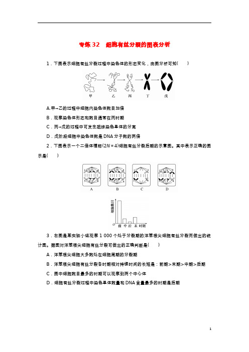 2023版新教材高考生物微专题小练习专练32细胞有丝分裂的图表分析