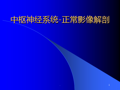 中枢神经系统-正常影像解剖ppt课件