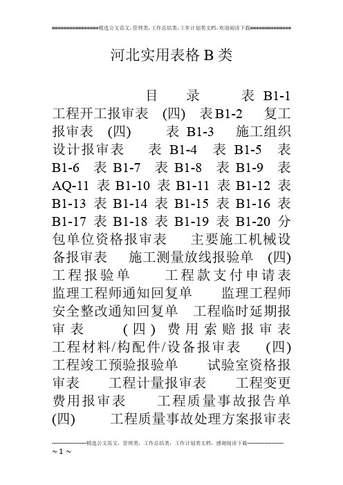 河北实用表格B类