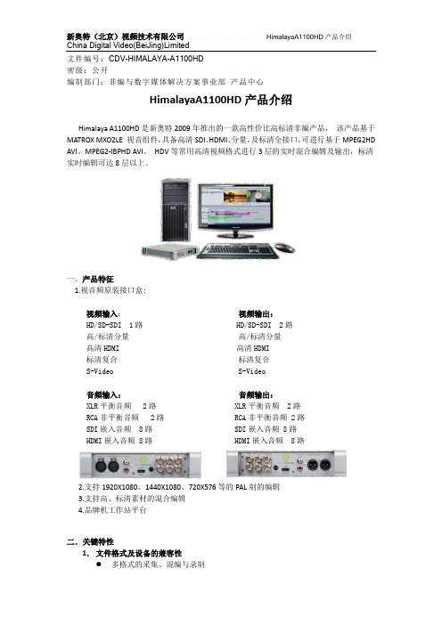 Himalaya A1100HD产品方案文档