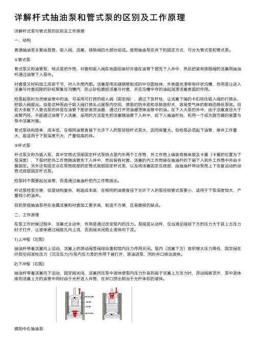 详解杆式抽油泵和管式泵的区别及工作原理