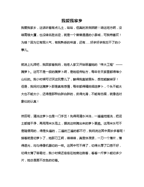 作文《我爱我家乡》