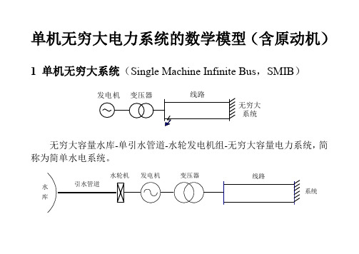 单机无穷大电力系统的数学模型(含原动机)