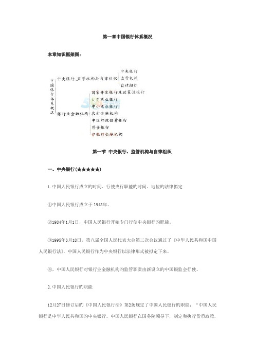 第一节中国银行全新体系概况