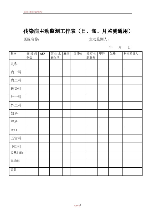 传染病上报表