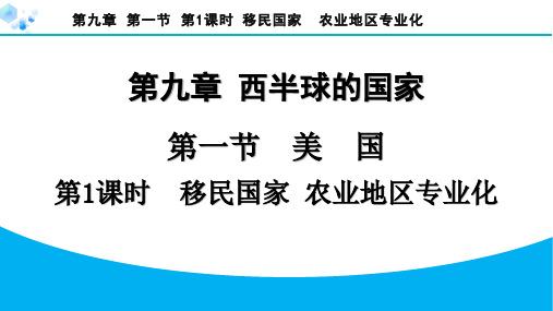 9.1.1 移民国家  农业地区专业化【习题课件】七年级下册地理人教版