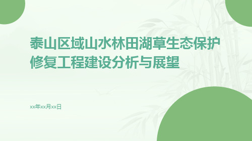 泰山区域山水林田湖草生态保护修复工程建设分析与展望