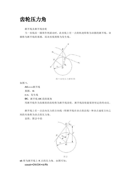 齿轮压力角