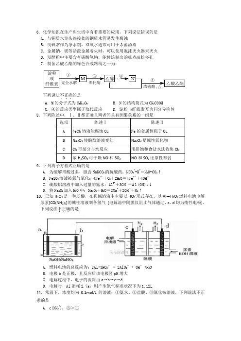 福建省龙岩一中2014届高三高考模拟理综化学试卷 Word版含答案