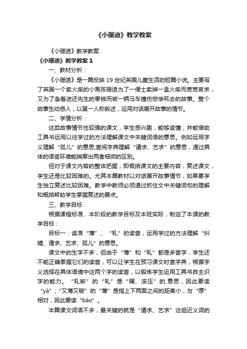 《小珊迪》教学教案