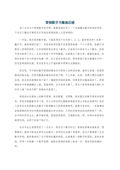 营销数字书籍读后感