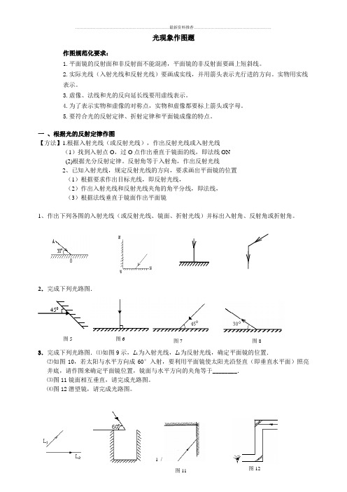 初中物理光现象作图_专题练习带步骤