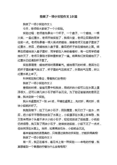 我做了一项小实验作文10篇