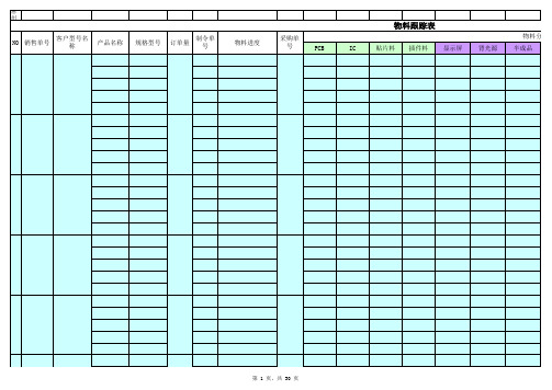 物料跟踪表