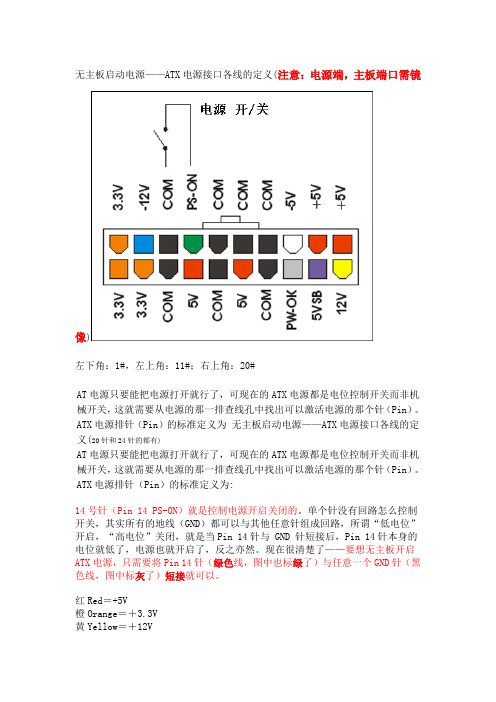 ATX电源接口定义