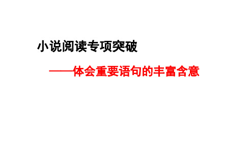 理解小说中重要句子含义解题指导课件(1)