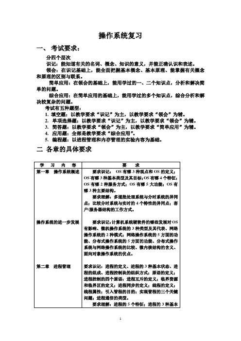 操作系统复习概要