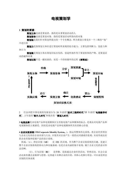 人大版电视策划学考试重点