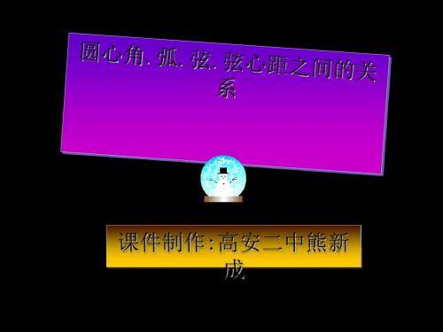 圆心角、弧、弦、弦心距之间的关系ppt3 人教版