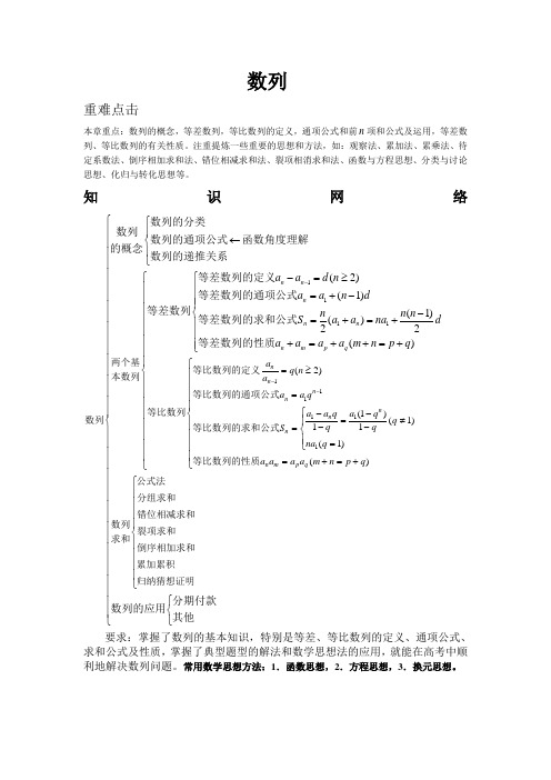 数列教案及练习题