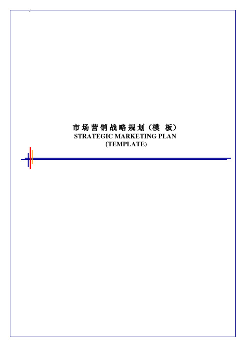 毕博-管理方案计划咨询工具方法StrategicMarketingPlanTemplate-Chinese