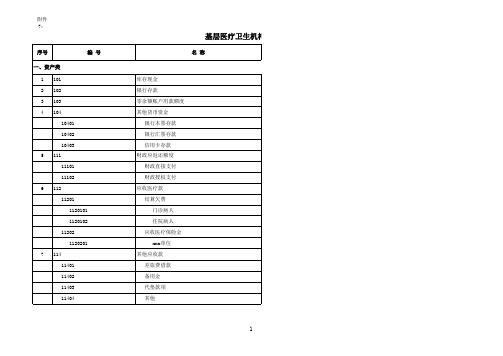 基层医疗卫生机构会计科目表