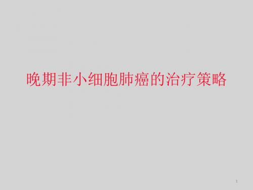 晚期非小细胞肺癌的治疗策略ppt课件