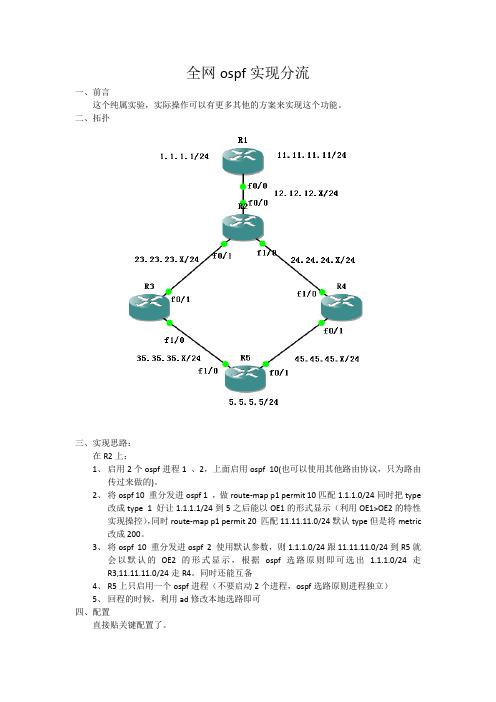 全网ospf实现分流实验