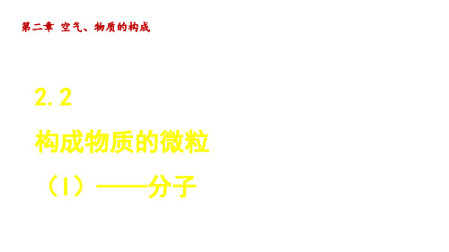 科学版九年级化学上册第二章2 构成物质的微粒(Ⅰ)——分子