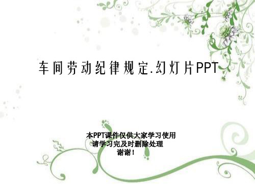 车间劳动纪律规定.幻灯片PPT