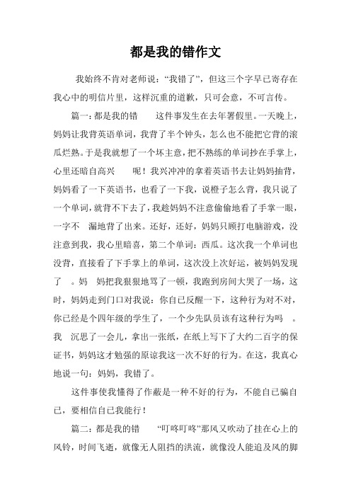 都是我的错作文