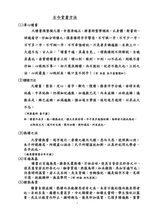 古今背书方法