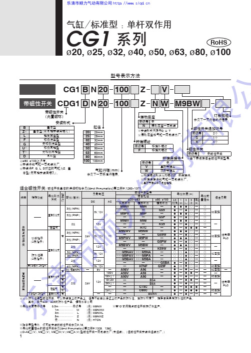 SMC气缸型号以及附件连接形式