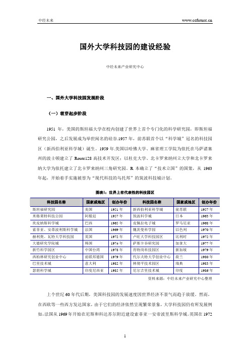 国外大学科技园的建设经验