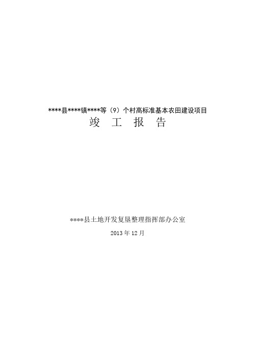 高标准基本农田项目竣工报告Word版