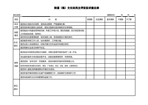 民主评议征求意见表