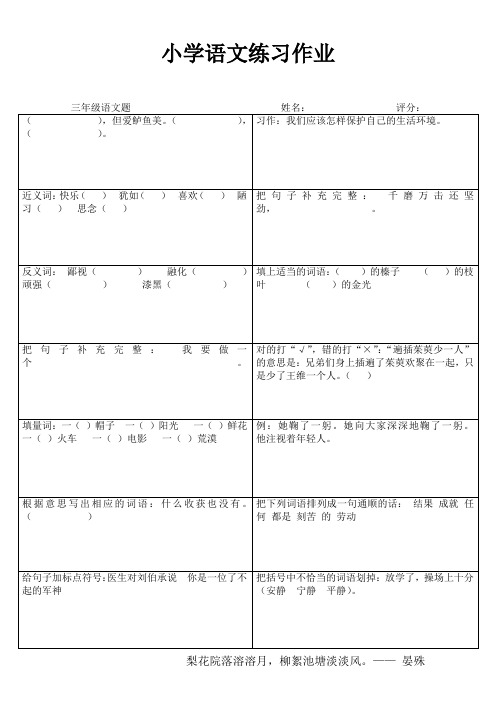 小学三年级语文精作细练II (61)