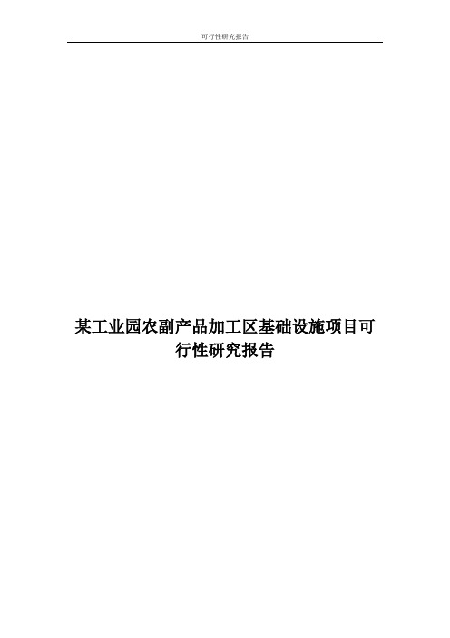 某工业园农副产品加工区基础设施项目可行性研究报告