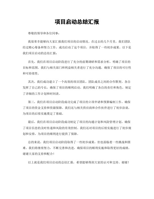 项目启动总结汇报