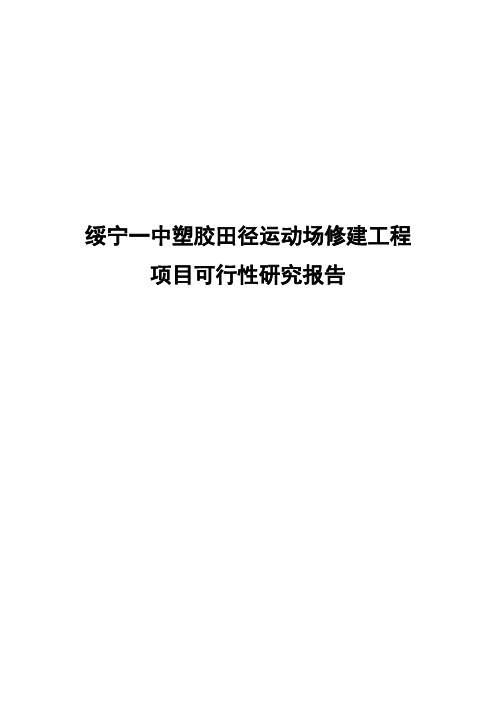 绥宁中学塑胶田径运动场建设项目可行研究报告