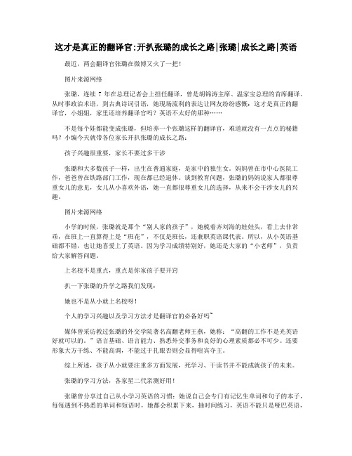 这才是真正的翻译官开扒张璐的成长之路张璐成长之路英语