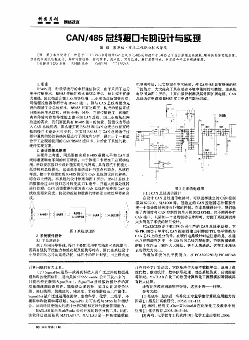 CAN／485总线接口卡的设计与实现