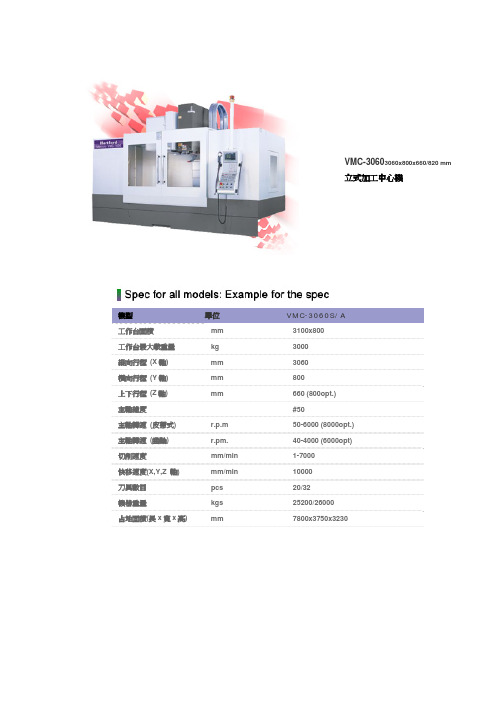 协鸿加工中心VMC-3060