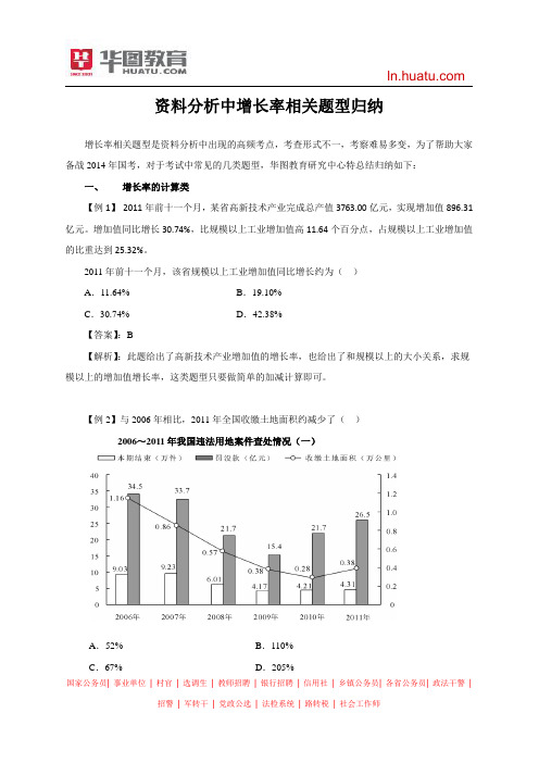 资料分析中增长率相关题型归纳