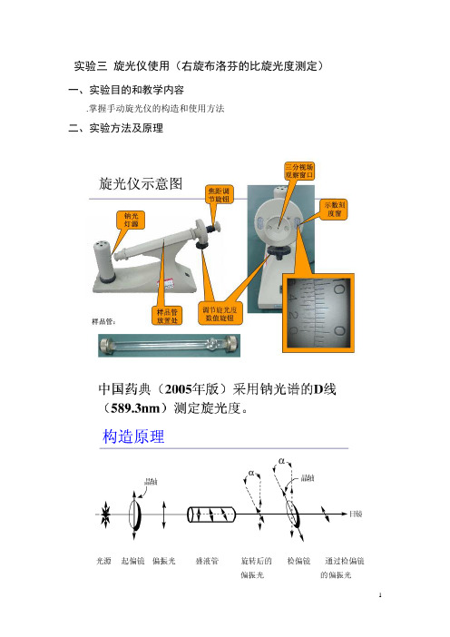 实验三右旋布洛芬比旋光度的测定