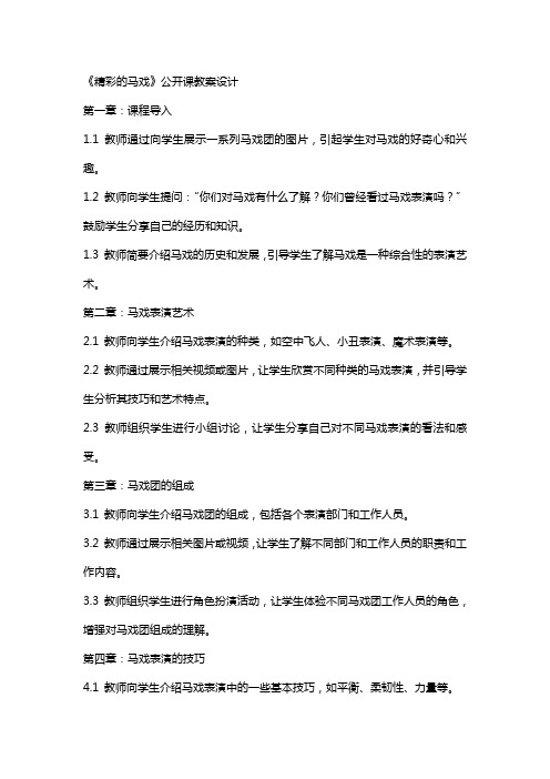 《精彩的马戏》公开课教案设计